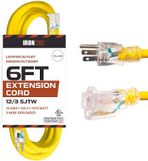 6 foot lighted outdoor extension cord