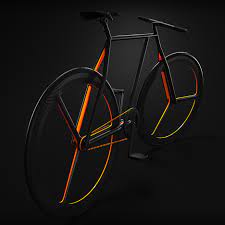 minimal bicycle with orange accents