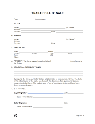 free trailer bill of form pdf