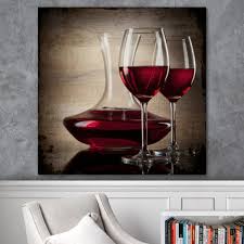 square canvas wall art red wine i