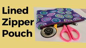 lined zipper pouch with zipper tabs