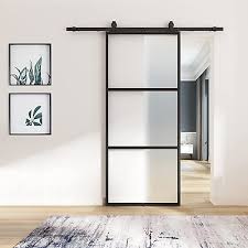 36in X 84in Frosted Glass Barn Door
