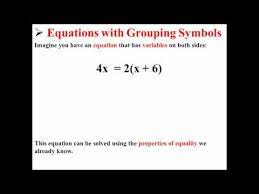 Solving Equations With Grouping Symbols