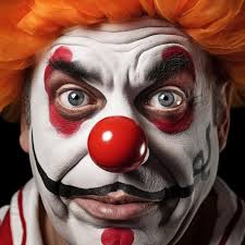 evil funny clown creative makeup face