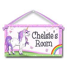 Solve that problem with a couple of door signs for each bathroom, closet, or bedroom in the house. Personalized Name Kids Door Sign Unicorn With Rainbow Room Plaque Children S Bedroom Accessory Kids Door Signs Bedroom Door Signs Door Signs