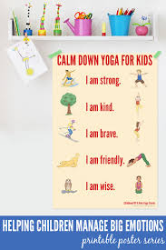 Calm Down Yoga Routine For Kids Printable