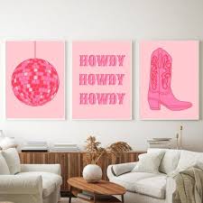 Pink Western Wall Art Set Photo Collage