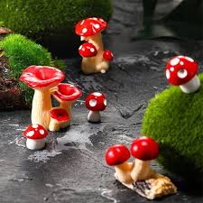 6pcs Cute Tiny Mushrooms Mini Miniature