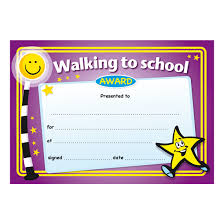 Certificates Walking To School Award