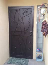 Security Door With Leaves Design And