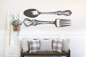 Retro Big Fork And Spoon Large Wall