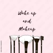 vecteur stock wake up and makeup