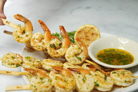 garlic grilled shrimp skewers a