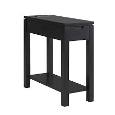 Leick Home Black Cade Wood Side Table