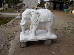 Gray Elephant Cement Statue For