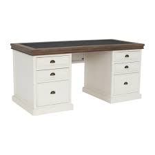 A set of desk grommets were placed in the holes for a nice finish. Berkshire Large Desk Home Office Barker Stonehouse