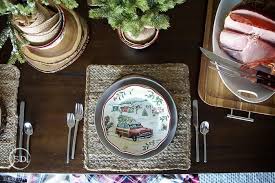 Vintage Farmhouse Holiday Table Setting