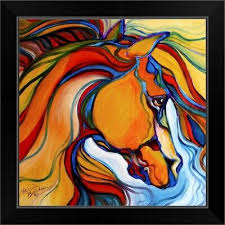 Southwest Abstract Horse Black Framed