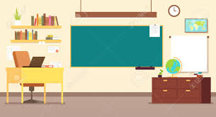 Conveniently compact and very mobile teacher's desk lets you stand or sit wherever students are. Nobody School Classroom Interior With Teachers Desk And Blackboard Royalty Free Cliparts Vectors And Stock Illustration Image 102791147