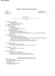 Chemistry Written Laboratory Report Format