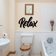 relax sign for bathroom metal wall art