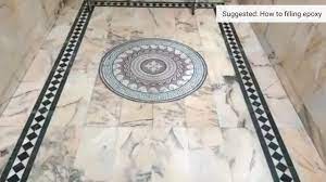 marble floor design border and center