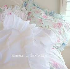 whispering white cotton ruffle sheets