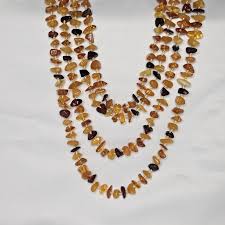 amber multi toned long beaded necklace