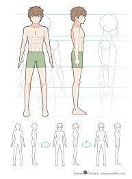 how to draw anime male body step by