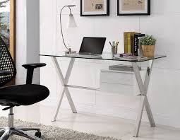 Archer Modern Glass Desk With Drawers