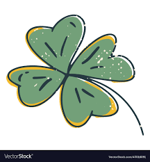 four leaf clover color stroke royalty