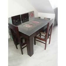 glass wooden dining table set glass
