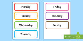 13 sample weekly chore chart templates free sample. Free Printable Days Of The Week Months Of The Year Labels