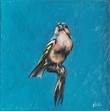 Original Oil Painting Bird Sparrow