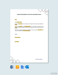 character reference letter template in