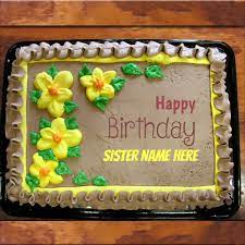 happy birthday wishes cake with flower