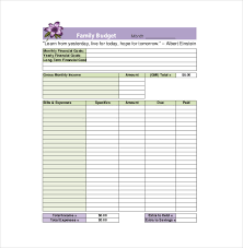 9 Family Budget Templates Free Sample Example Format