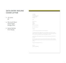 Simple Cover Letter Templates Data Entry Resume Cover Letter