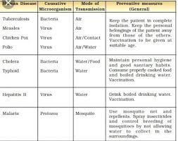 Prepare A Chart Showing Infectious Bacteria And The Diseases