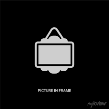 White Picture In Frame Vector Icon On