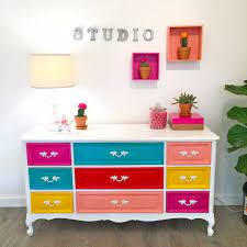 Colorful Painted Dresser Diy