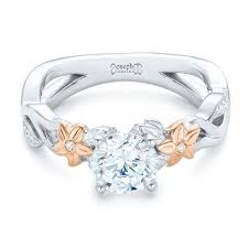 flower and leaf diamond enement ring