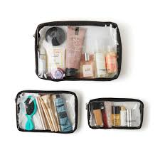 baggallini set of 3 clear travel