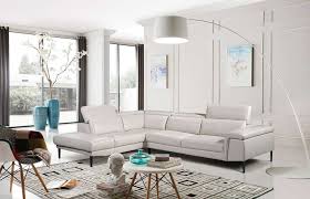 Light Grey Leather Sectional Sofa Ef