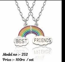 Alloy Silver Best Friend Pendants Size