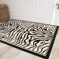 black white zebra print rug