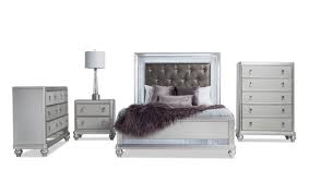 Grey bedroom chair with storage. Diva Ii Queen Bedroom Set Bob S Discount Furniture