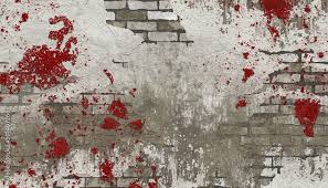 Abstract Grey Brick Wall With Red