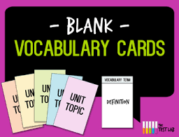 Vocabulary Card Template Worksheets Teaching Resources Tpt