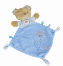 tex august baby comforter bear blue
